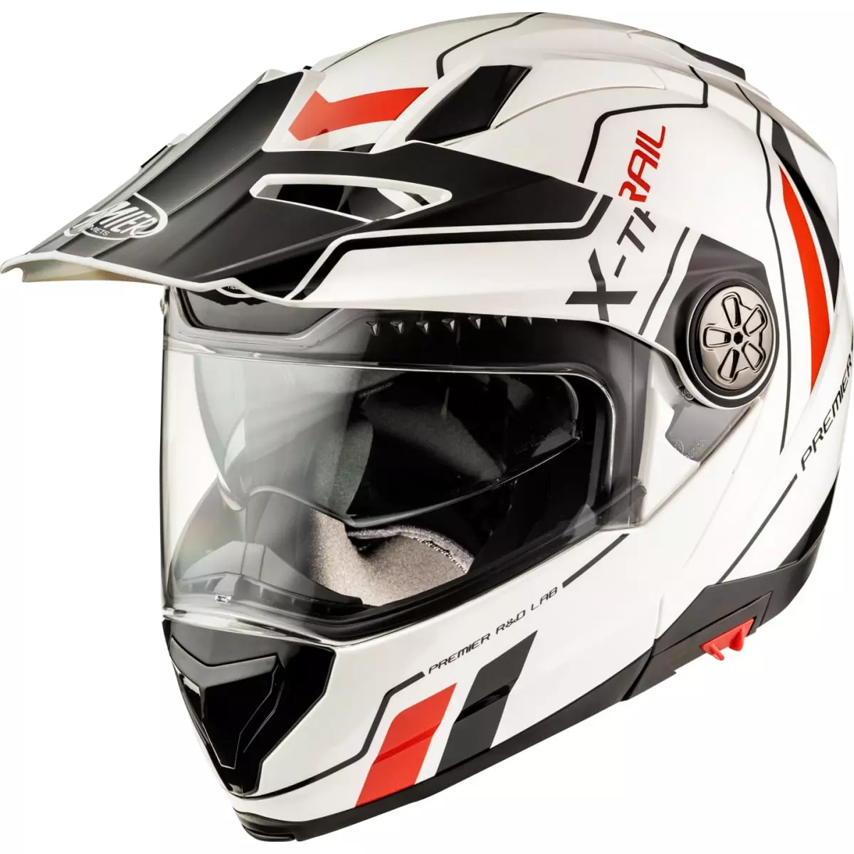 Casque Premier X-Trail XT 2 Blanc Noir Rouge - Casque Modulable