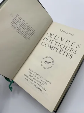 Verlaine – Œuvres poétiques complètes – Bibliothèque de la Pléiade - Ressourcerie Histoires Sans Fin